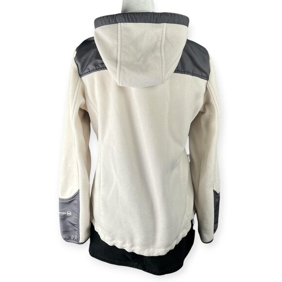Free Country Women’s Medium Ivory Gray Hooded Fleece Softshell Jacket Outdoor - Picture 2 of 12
